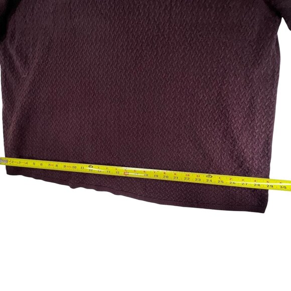 Maggie Barnes 4x Purple Knit Short Sleeve Sweater Back Zipper Textured Front - Picture 7 of 10